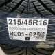 215/45R16 GOODYEAR DOT5021,17