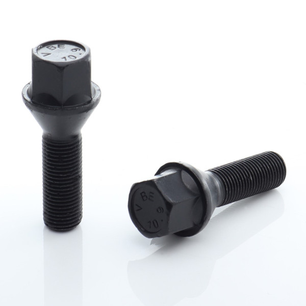Sada 10ks skrutiek HEX17 M14x1.25 33mm kužeľové Čierne