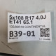 5x108 R17 4.0J ET41 65.1 135/80R18 CONTINENTAL