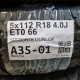 5x112 R18 4.0J ET0 66 155/90R18 DUNLOP